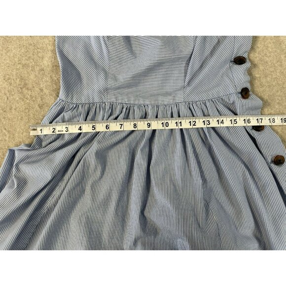 Urban Outfitters Women’s Large Midi Dress Flair Button Side Slit Summer Halter - Picture 15 of 15